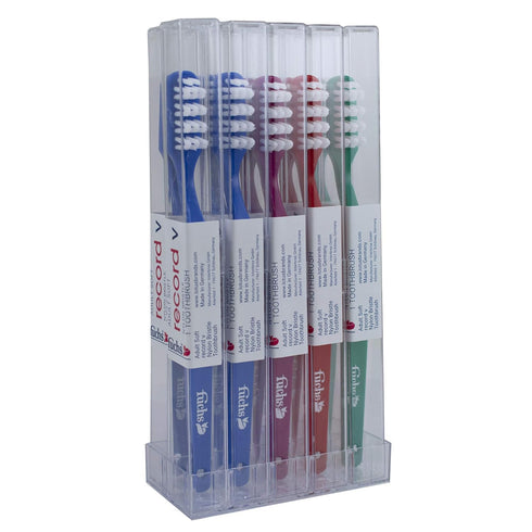 FUCHS Adult Record V Nylon Soft Toothbrush, 10 Count...