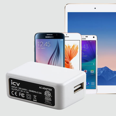 USB Wall Charger – 5V 2A 10W AC Power Adapter with US Plug for Phone, Tablet and Other Related USB Powered Devices Small and Lightweight – Designe...