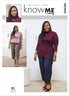 Know Me Misses' and Women's Knit Tops and Jeans Sewing Pattern Packet by Brittany J. Jones, Design Code ME2002, Sizes 30W-32W-34W-36W-38W...