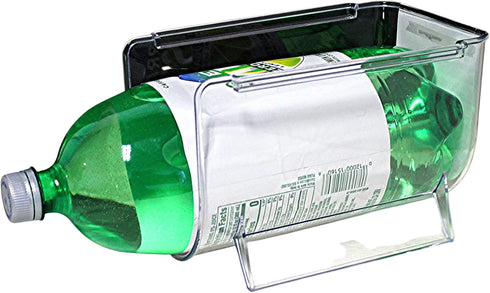 Dependable Industries inc. Essentials Stackabale Fridge & Freezer Safe Soda Bottle Holder Space Saver Pantry, Countertops and Cabinets - Holds 2-L...