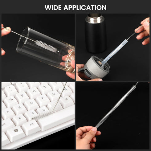 Straw Cleaner Brush Set, 10 Pieces 12 Inch Stainless Steel Handle Straw Brush Set, Extra Long Straw Brush for Tumbler, Sippy Cup, Water Bottle and...