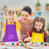 6 Pack Kids Apron bulk with 2 Pockets Adjustable Chef Art Apron Kids Painting Aprons for Cooking Baking Painting Crafting Grilling Activity?6 Colo...