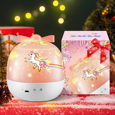 Night Light for Kids, 10 Lullabies+15 Films Kids Night Light Projector, 360° Silent Rotation Projector Night Light for Kids,Rechargeable Baby Nigh...