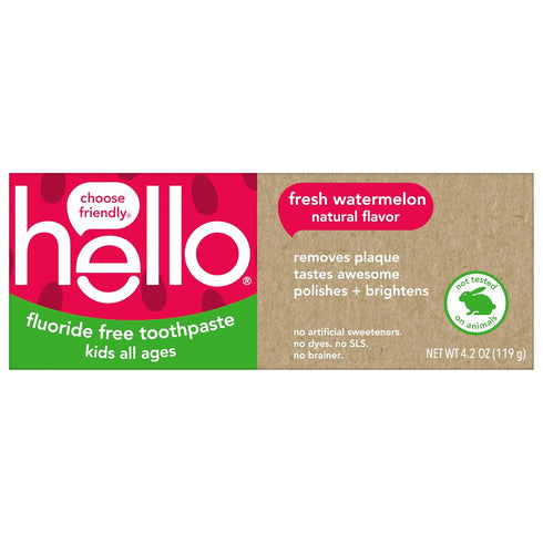 hello Fresh Watermelon Fluoride Free Kids Toothpaste, 4.2 Oz Tube...