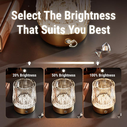 KOSTA Crystal Table Lamp Premium Vase Rechargeable Crystal Vase Lamp Heavy Handmade Modern Vases for Decor Home Bedroom Kitchen Office Living Room...