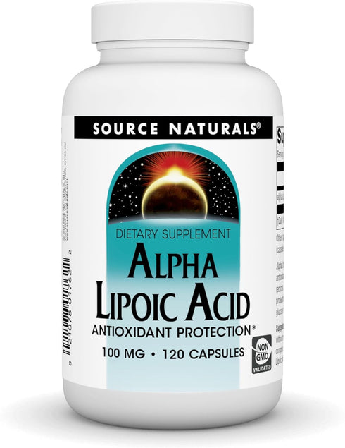 Source Naturals Alpha Lipoic Acid 100 mg Supports Healthy Sugar Metabolism, Liver Function & Energy Generation - 120 Capsules...