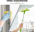 Window Squeegee for Home,2 in 1 Squeegee Window Cleaner with 18" Long Handle,Sponge Car Window Squeegee for Gas Station, Glass,Shower,Outdoor High...