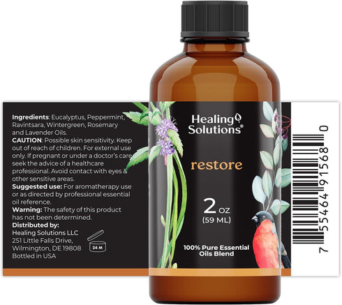 Healing Solutions Restore Blend Essential Oil - 2 Fluid Ounces...