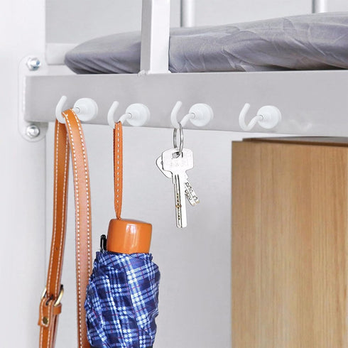 MIKEDE Magnetic Hooks, 40LB+ Heavy Duty Magnet Hooks for Cruise Cabins, Super Neodymium Hanging Hooks White Strong Magnets with Hook for Fridge, M...