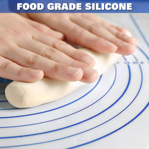 Large Silicone Pastry Mat Extra Thick Non Stick Baking Mat with Measurement Fondant Mat, Counter Mat, Dough Rolling Mat, Oven Liner, Pie Crust Mat...