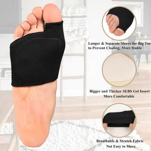 SPORLCO Metatarsal Pads for Women Men Foot Pads for Balls of Feet with Gel Inserts, Foot Pain Relief Cushions 2 Pairs...