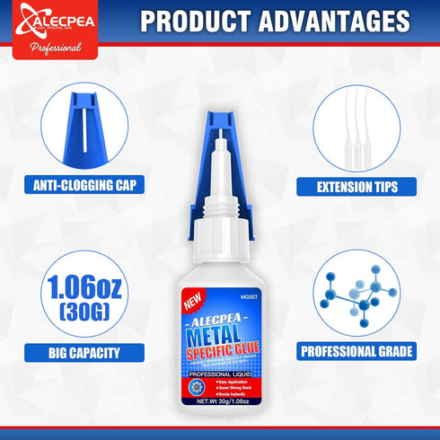 30g Metal Glue - Industrial Strength Metal Adhesive for Stainless Steel, Metal Craft, Aluminum Alloy, Metal Tube, Automotive and More - Quick Set ...