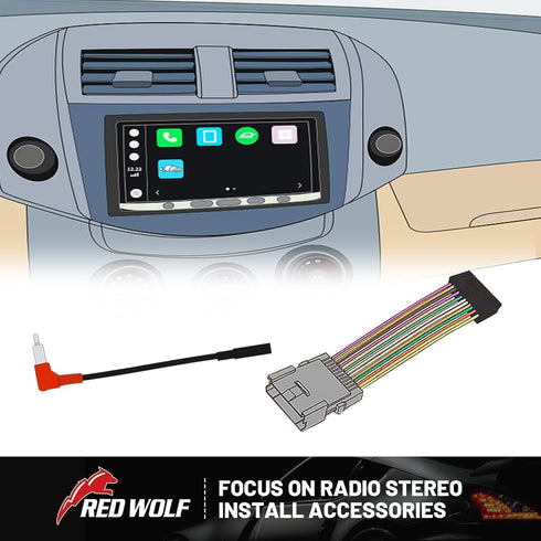 RED WOLF Reverse Camera T-Harness 16-Pin Fit for 2012-2013 Toyota Prius Camry, 2015 Scion tC OEM Factory Display Navigation Add on Aftermarket Bac...