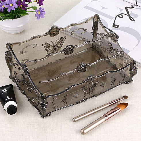 Hipiwe 3 Slots Acrylic Makeup Organizers - Cosmetic Storage Rack Holder, Dresser Vanity Box Desktop Skin Care Products Container for Dresser and B...