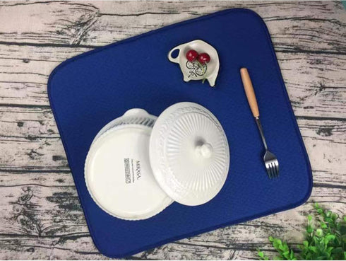Dish Mat Absorbent, Reversible, Microfiber,Dish Drying Mat for Kitchen,Machine Washable Farmhouse Dishes Drainer/Rack for Countertop Fast Drying, ...
