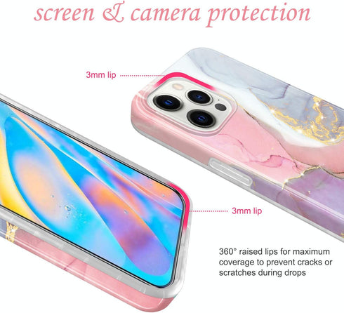 JIAXIUFEN Gold Sparkle Glitter Case Compatible with iPhone 12 and iPhone 12 Pro Marble Slim Shockproof TPU Soft Rubber Silicone Cover Phone Case 6...