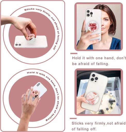 ULENDIS 30 Pieces Blank Sublimation Phone Holders Set, Collapsible Brackets with 30 Sublimation Aluminum Sheets, DIY Expanding Finger Stand for Sm...