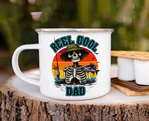 Reel Cool Dad Campfire Mug, Dad Fishing Camping Cup, Father's Day Gifts, Fisherman Mug, Fishing Gifts for Men (16oz)...