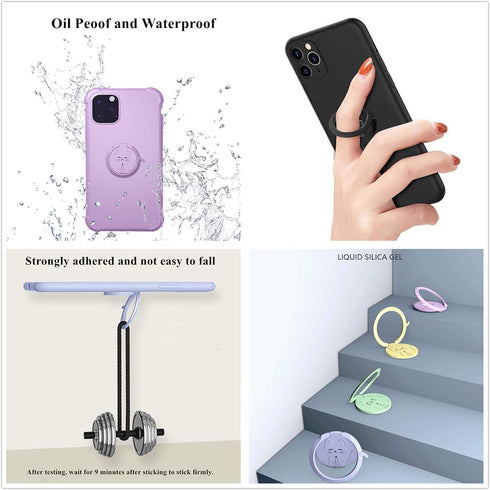 Cute Cat Cartoon Liquid Feel Mobile Phone Ring Buckle Stand Holder (Purple)...