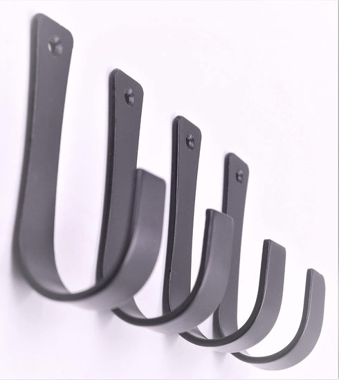 Set of 4 Coat Hooks Wall Mounted Wrought Iron Hanger Farmhouse Rustic Key Holder Towel, Handbags, Hat Hanging Perfect for Bathroom, Kitchen, Livin...