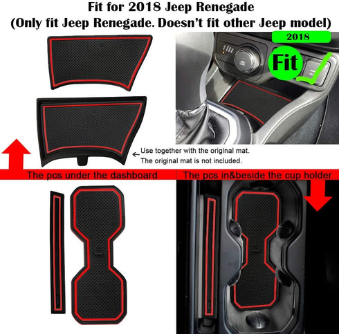 auovo Cup Holder Insert Liner Coaster Anti Dust Mats for Renegade Accessories 2018 2019 2020 2021 2022 2023 Custom Center Console Door Pads 18PCS ...
