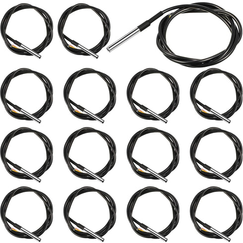 Weewooday DS18B20 1 m/ 3.2 Ft Digital Temperature Thermal Cable Waterproof Probe Sensor -55°C to +125°C, Compatible with Arduino/Raspberry Pi(15 P...