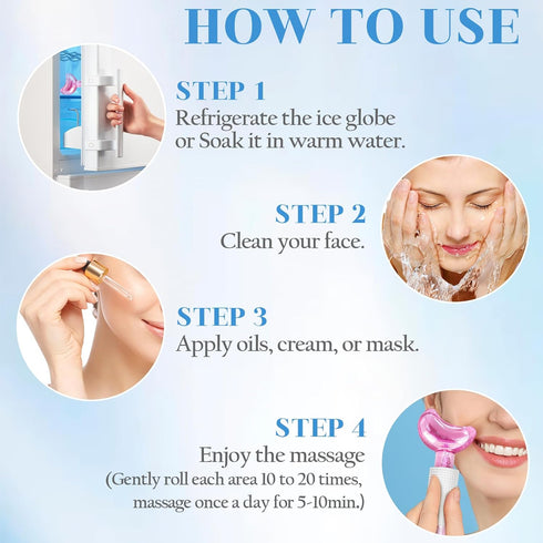Ice Globes for Face, 2Pcs Facial Globes for Face Puffiness Reducer Gifts for Women Mother Girlfriend Sister Who Have Everything, Cooling Ice Ball ...