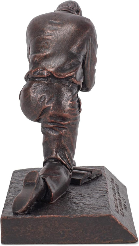 Lighthouse Christian Products Praying Man Seeking God Bronzelike Finish 4.5 x 2.75 Cast Stone Mounted Sculpture...