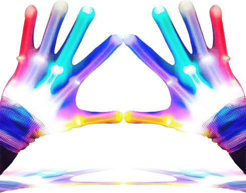 LED Gloves,LED Finger Gloves,Finger Light Gloves,LED Gloves for Kids Gifts,The Toys for 3-8 Year Old Boys Girls,Light Up Gloves have 5 Color/6 Mod...