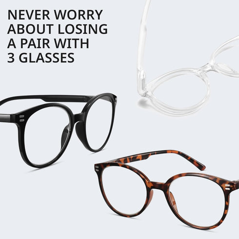 Reading Glasses for Women and for Men, Blue Light Blocking Readers, Bluelight Eyeglasses 3 Pack...