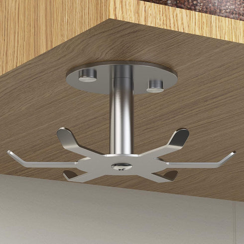 2pcs Under Cabinet Hooks Rotating Kitchen Utensil Holder 304 Stainless Steel Adhesive Utensil Hanging Rack for Kitchen Utensils/Tools/Towel/Knife(...