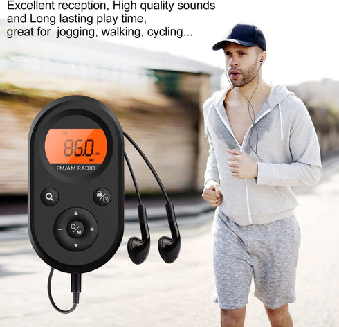 AM FM Portable Radio,Personal Pocket Radio Rechargeable with Best Reception,Long Battery Life,Stereo Earphone,Small Digital Transistor Radios for ...