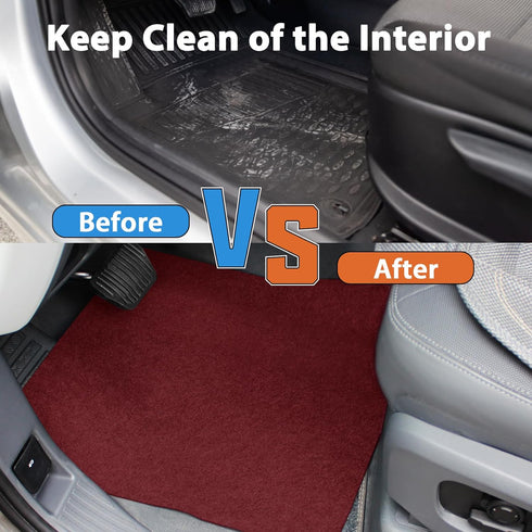 Disposable Car Floor Mats, Women Girls Red Car Floor Mats, Heavy Duty Floor Mats for Cars Auto Vehicles Automotive Mat Covers Protector Detail Was...