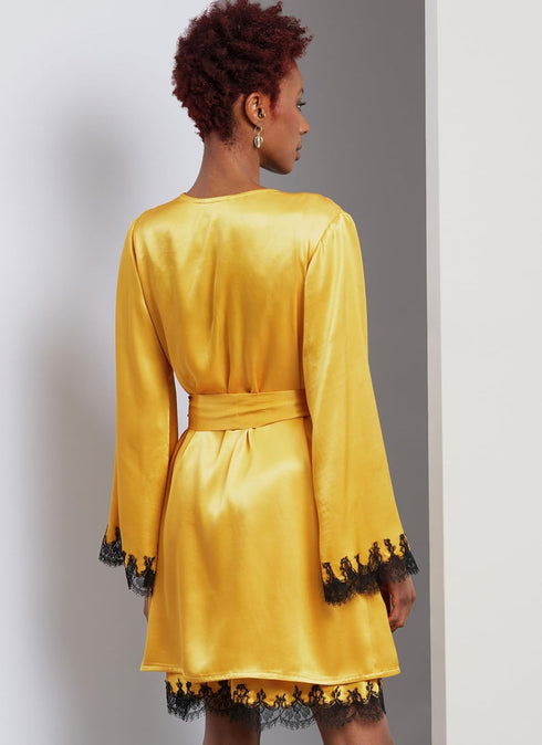 Vogue Misses' Loose-Fitting Wrap Robe, Camisole, Slip Dress and Semi-Fitted Pants Sewing Pattern Packet, Design Code V1962, Sizes 6-8-10-12-14...