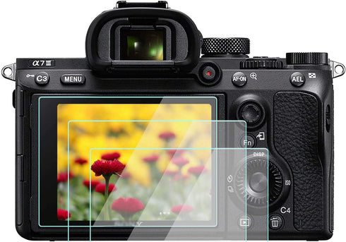 a7iii Screen Protector for Sony Alpha a7iii a7siii a7riv iii ii a7c Camera (3 Pack), WH1916 Tempered Glass Protective Film Anti-Dust Anti-Scrach...