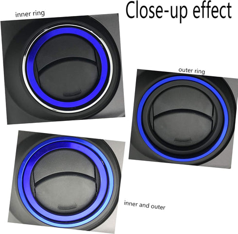 Lanyun Compatible with Toyota Tacoma A/C Vent Ring Outer Trim Decoration Covers fit 2016-2021 Tacoma a/c Outlet Vent Accessories Blue...