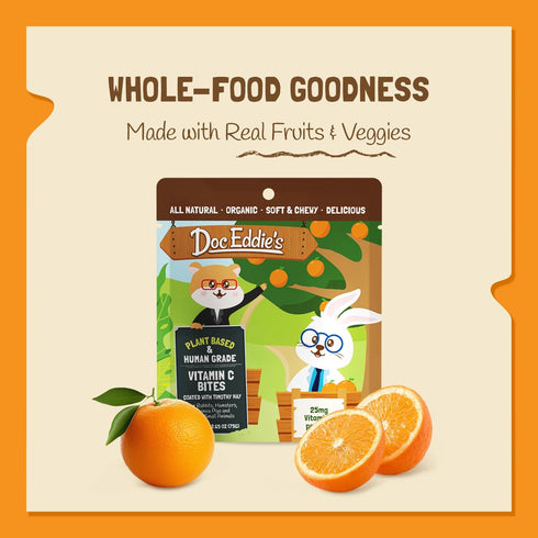 DOC EDDIE'S Vitamin C Bites - Small Animal Treats or Snack for Hamster, Guinea Pig, Rabbit, Chinchilla, Bunny, Gerbil, Mouse, Rat, Hedgehog, or Sq...