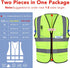 XPCARE 2-Pack Reflective Safety Vest For Women Men - High Visibility Security Vest- Pockets and Zipper Front - Neon Green Color...