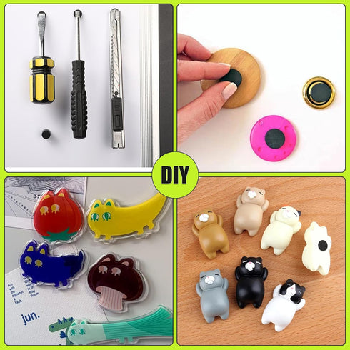 Small Magnets, 120Pack Black Refrigerator Magnets 8x3mm Rare Earth Magnets Neodymium Magnets for Crafts, Whiteboard, Kitchen Cabinet...