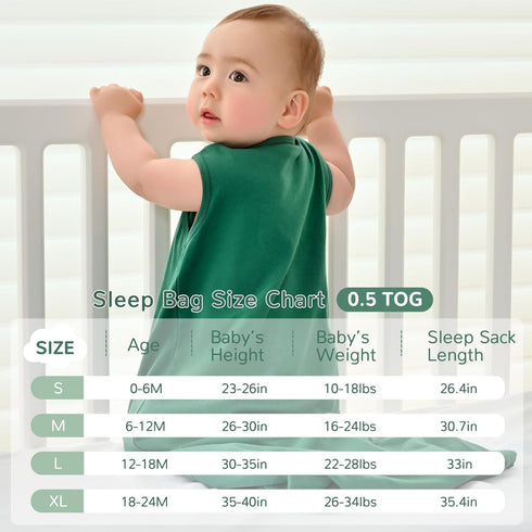 JELLYMONI Baby Sleep Sack 0-6 Months 100% Cotton Wearable Blanket, 0.5 TOG Soft Lightweight Toddler Sleeping Sack 3 Pack 2-Way Zipper Newborn Slee...