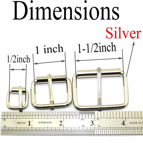 10pcs 1-1/2" Silver Belt Buckle with Roller Adjustable Rectangle Ring Tri-Glide DIY Leather Craft Garment Accessories for Shoes Backpack Clothes B...