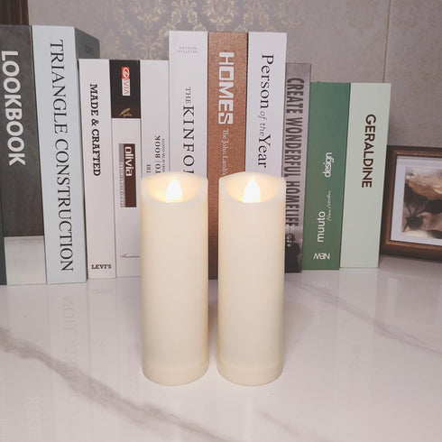 iZAN 2 Pack Flameless Battery Operated LED Pillar Candles with Remote Outdoor Waterproof Flickering Decorative Lights for Halloween Christmas Home...