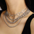 Punk Link Chain Choker Necklace Set 4Pcs Hollow Heart Choker Hiphop Chunky Chain for Women...