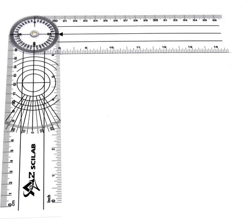 A2ZSCILAB Plastic 8" Spinal Goniometer 360 Degree ISOM Physical Therapy Angle Protractor Ruler...
