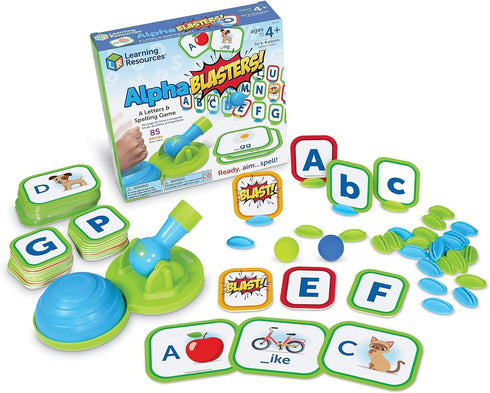 Learning Resources Alphablasters! Letter & Spelling Game - 85 Pieces, Ages 4+ Toddler Preschool Learning, Educational Indoor Games, Preschool Alph...