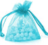 Boshen 100/200PCS Organza Gift Candy Sheer Bags Mesh Jewelry Pouches Drawstring Bulk for Wedding Party Favors Christmas (3" X 4"(100PCS), Teal Blu...