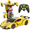 Remote Control Car, 2.4Ghz Transform RC Cars, 1:18 Scale Police Car Toy with Flashing Light, One Button Transformation,360 Degree Rotating Driftin...