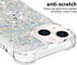 CCSmall Glitter Clear Sparkly Bling Case for Apple iPhone 15, Flowing Liquid Quicksand Cover with Diamond Ring Holder Case for iPhone 15 LSZ Silve...