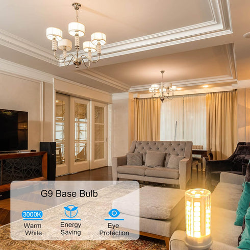 3.5W G9 LED Bulb Dimmable 40W Halogen Equivalent, Warm White 3000K 460LM 120V G9 Bi Pin Base Light Bulbs for Chandelier Lighting, 5 Pack...