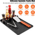 Silicone Griddle Tools Mat for Blackstone, Food Grade Spatula Mat with Drip Pad Grill Utensil Holder Side Shelf Mat for Kitchen, Cooking, Countert...